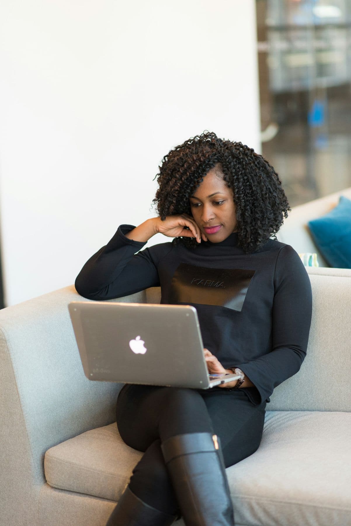 A lawyer working on a laptop